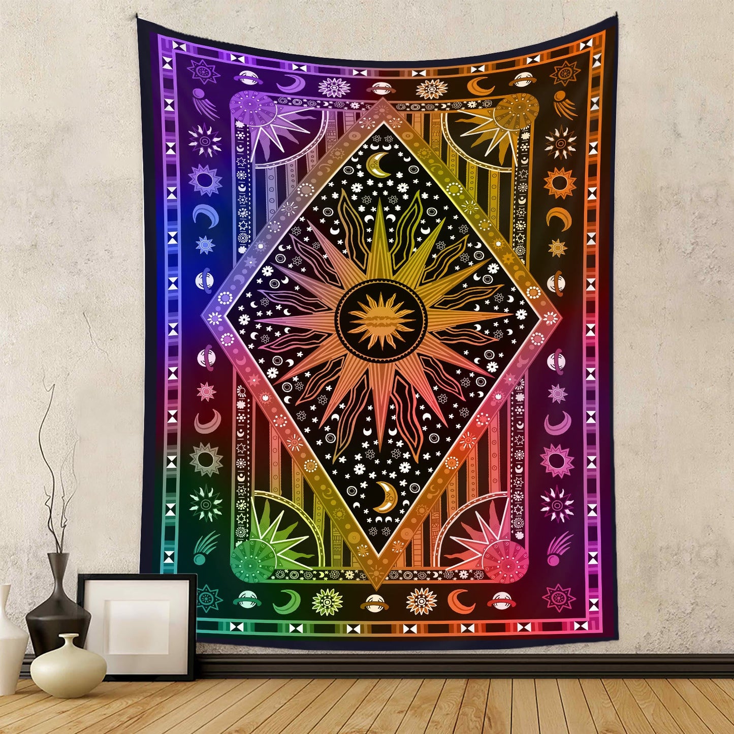Frendorf Sun Rays Moon Bohemia Wandteppich