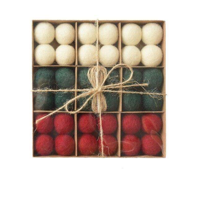 Frendorf | 36pcs Wolle Weihnachtsbaumkugeln
