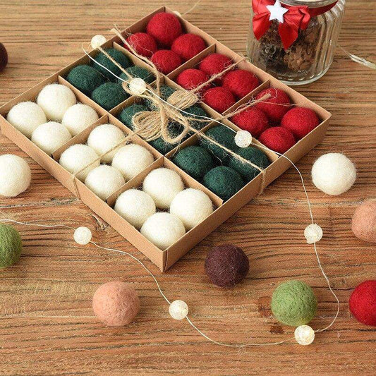 Frendorf | 36pcs Wolle Weihnachtsbaumkugeln