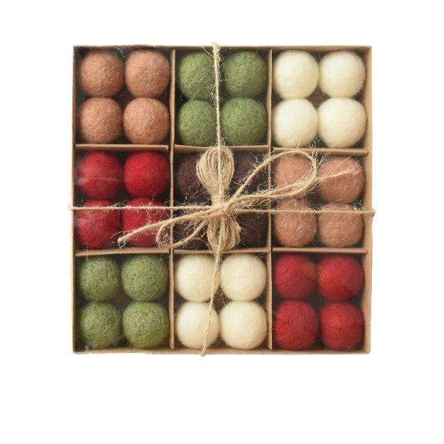 Frendorf | 36pcs Wolle Weihnachtsbaumkugeln