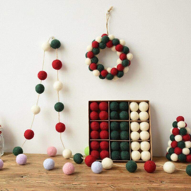 Frendorf | 36pcs Wolle Weihnachtsbaumkugeln