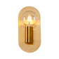 Frendorf | 1 Kopf Exponierte Glühbirne Wandmontage Lampe mit Ovalem Metall Rückwand Postmoderne Wandbeleuchtung in Gold