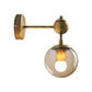 Frendorf | 1/2-Head Global Wandmontage Licht mit Amber Glas Schirm Modernistische Wandlampe Beleuchtung in Gold für Schlafzimmer