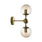 Frendorf | 1/2-Head Global Wandmontage Licht mit Amber Glas Schirm Modernistische Wandlampe Beleuchtung in Gold für Schlafzimmer