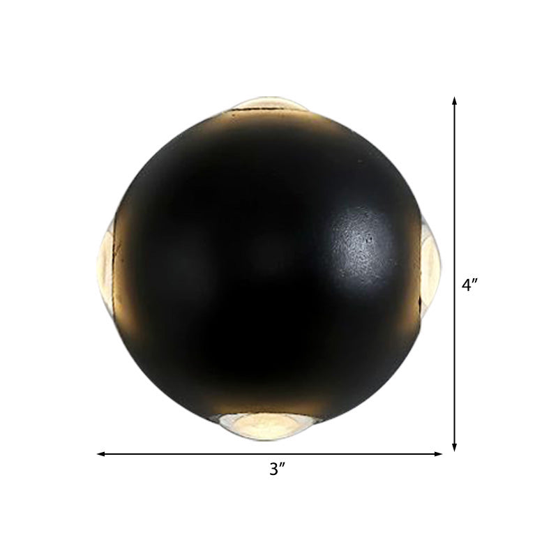 Kreisförmige schwarze wandmontierte Beleuchtung modernes Metall 4-LED Wandlicht Gestell in warm/weiß für den Außenbereich