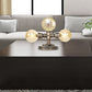 Antike Silber/Bronze Globus Schirm Arbeitsbeleuchtung Industrie Klar/Amber Glas 2-Licht Wohnzimmer Wandleuchte Lampe