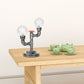 Antike Silber/Bronze Globus Schirm Arbeitsbeleuchtung Industrie Klar/Amber Glas 2-Licht Wohnzimmer Wandleuchte Lampe