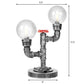 Antike Silber/Bronze Globus Schirm Arbeitsbeleuchtung Industrie Klar/Amber Glas 2-Licht Wohnzimmer Wandleuchte Lampe