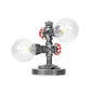 Antike Silber/Bronze Globus Schirm Arbeitsbeleuchtung Industrie Klar/Amber Glas 2-Licht Wohnzimmer Wandleuchte Lampe