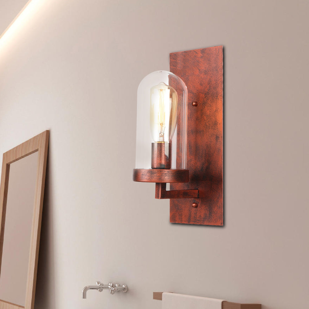 Frendorf | 1 Licht Tubular/Tube/Zylinder Wandlamp Industrieel Roest Duidelijk Glas Wandlamp Fixture voor Eetkamer