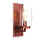 Frendorf | 1 Licht Tubular/Tube/Zylinder Wandlamp Industrieel Roest Duidelijk Glas Wandlamp Fixture voor Eetkamer