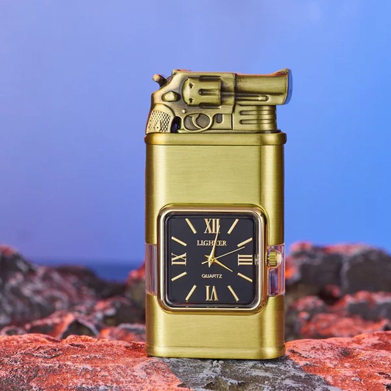 Frendorf | Windproof Feuerzeug Vintage Uhr Lünette Jet Flamme Fackel