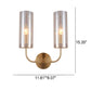 Frendorf | AstraGlas | Glas-Eisen Wandleuchte | 1- oder 2-flammig | Cognac & Hellblau