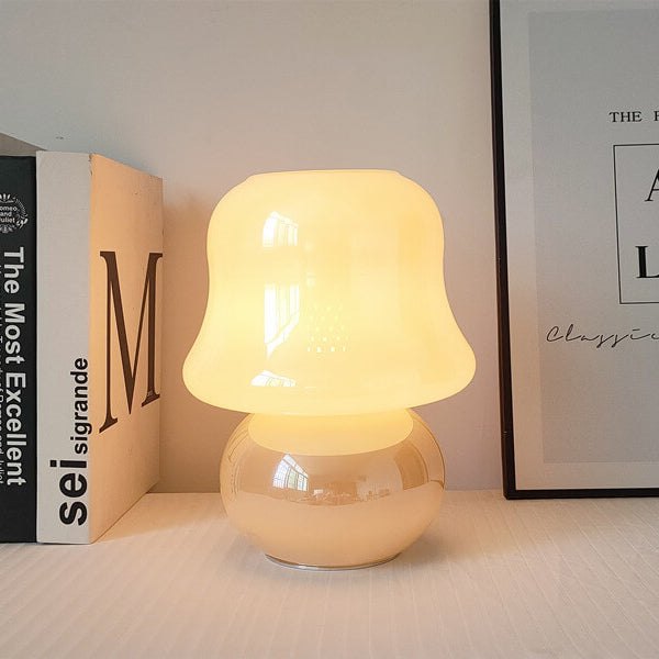 Frendorf | MushLume Glas Tischlampe | Französisches Design | Handgefertigt | Pilzform | Deko & Beleuchtung