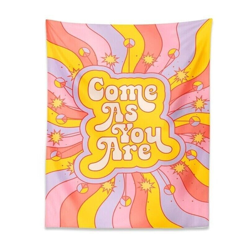 Retro Vibes Pastell Wandteppich