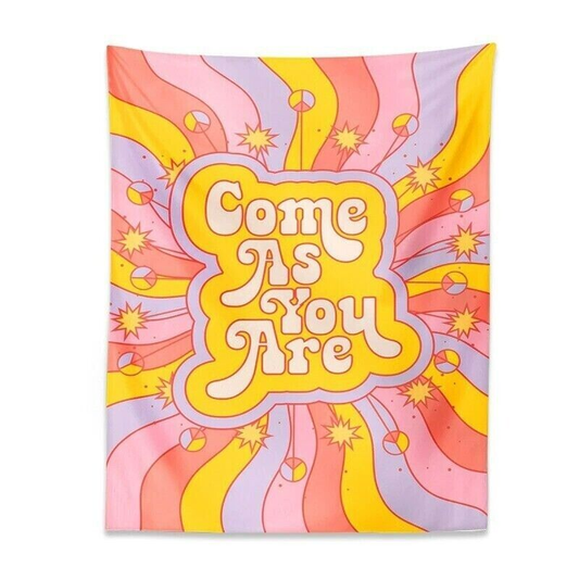 Retro Vibes Pastell Wandteppich