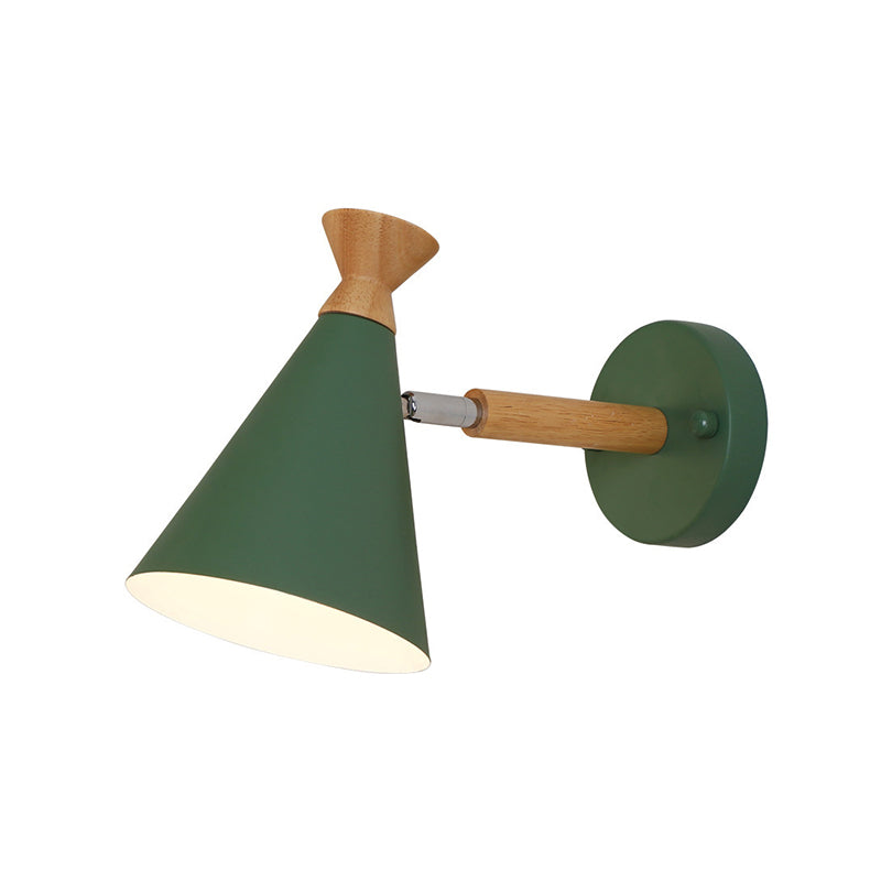 Metall Kegel Schirm Wandlampe Nordischer Stil Drehbar 1 Licht Nachttisch Leseleuchte in Blau/Grün/Grau/Weiß