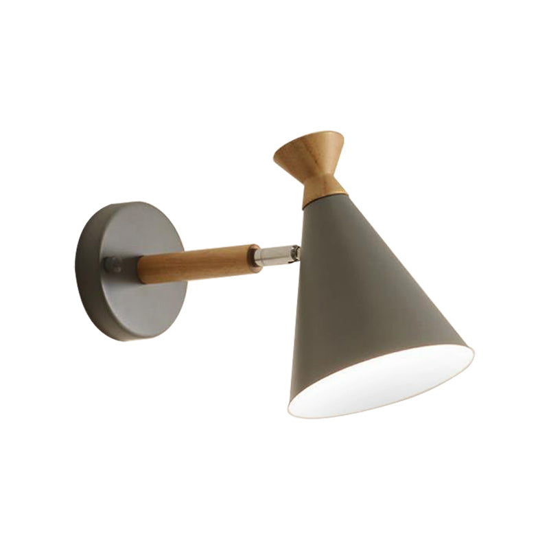 Metall Kegel Schirm Wandlampe Nordischer Stil Drehbar 1 Licht Nachttisch Leseleuchte in Blau/Grün/Grau/Weiß