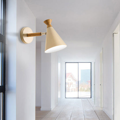 Metall Kegel Schirm Wandlampe Nordischer Stil Drehbar 1 Licht Nachttisch Leseleuchte in Blau/Grün/Grau/Weiß