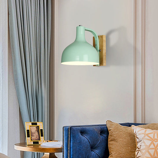 Frendorf | Barn Shade Wandmontage Licht Nordic Metal 1 Kop 7,5" B Wit/Roze/Blauw/Groen Wandverlichting Fixture voor Slaapkamer Nachtkastje