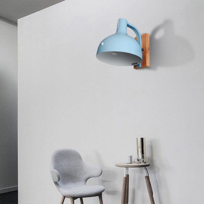 Frendorf | Barn Shade Wandmontage Licht Nordic Metal 1 Kop 7,5" B Wit/Roze/Blauw/Groen Wandverlichting Fixture voor Slaapkamer Nachtkastje