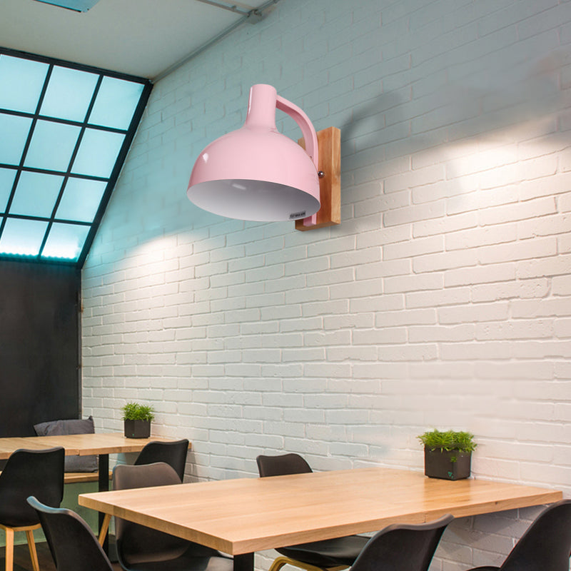 Frendorf | Barn Shade Wandmontage Licht Nordic Metal 1 Kop 7,5" B Wit/Roze/Blauw/Groen Wandverlichting Fixture voor Slaapkamer Nachtkastje