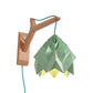 Frendorf | Gekromde Schaduw Papieren Wandlamp Macaron 1 Kop Wit/Roze/Geel/Blauw/Groen Sconcelamp met Houten Achterplaat