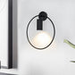 Frendorf | 1 Licht Wandlamp Verlichting Nordic Ring Metaal Sconces Lichteenheid in Zwart/Goud voor Slaapkamer, 11"/14" Breed