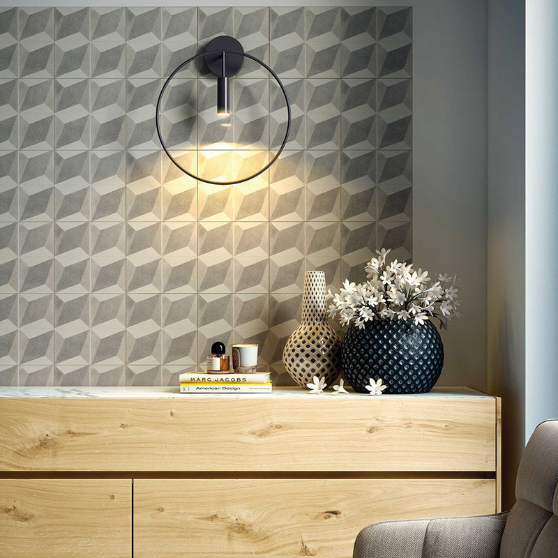 Frendorf | 1 Licht Wandlamp Verlichting Nordic Ring Metaal Sconces Lichteenheid in Zwart/Goud voor Slaapkamer, 11"/14" Breed
