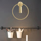 Frendorf | 1 Licht Wandlamp Verlichting Nordic Ring Metaal Sconces Lichteenheid in Zwart/Goud voor Slaapkamer, 11"/14" Breed
