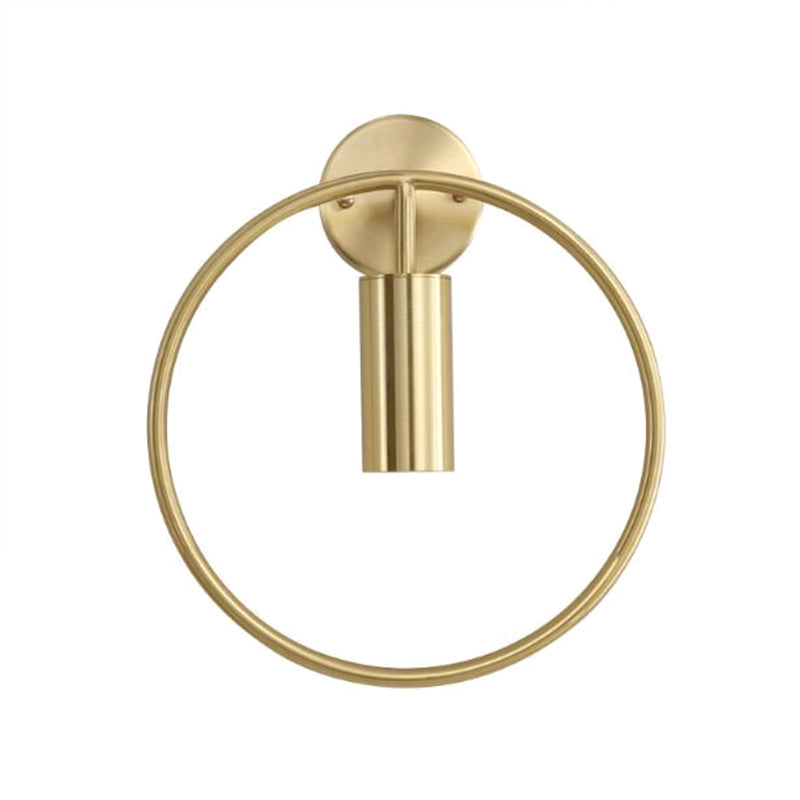 Frendorf | 1 Licht Wandlamp Verlichting Nordic Ring Metaal Sconces Lichteenheid in Zwart/Goud voor Slaapkamer, 11"/14" Breed