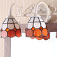 Frendorf | Dome Doppel-Wandlampe mit gebogenem Arm, Buntglas, traditionelle Wandbeleuchtung in Blau/Orange