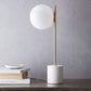 Frendorf | Aurelia | Moderne weiße Glas sphärische Tischlampe mit Marmorbasis