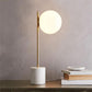 Weiße Glas-Sphären-Tischlampe Modern 1 Kopf Lese-Buchlicht mit Marmorbasis
