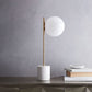 Frendorf | Aurelia | Moderne weiße Glas sphärische Tischlampe mit Marmorbasis