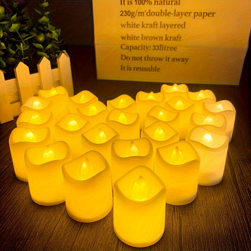 24/50/100 Pack flammenlose LED-Kerzen – batteriebetriebene blinkende Teelichter, rauchlos und romantisch für Hochzeiten und Verlobungen