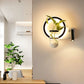 Frendorf | Ronde/Vierkante Slaapkamer Wandlamp Industrieel Duidelijk Glas LED Zwarte Wandverlichting in Warm/Wit Licht
