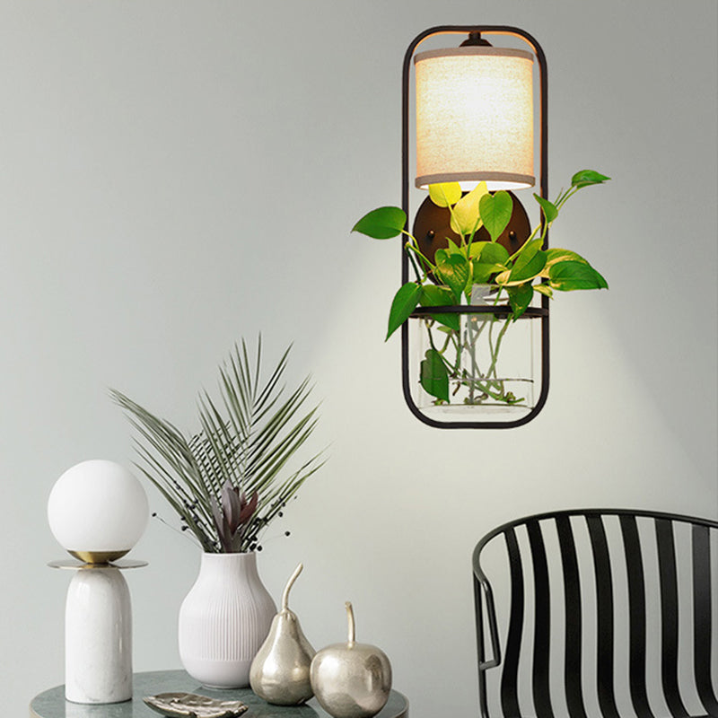 Frendorf | Metalen Zwart/Wit Wandlamp Zilinder 1 Hoofd LED Industriële Wandverlichting Armatuur voor Slaapkamer