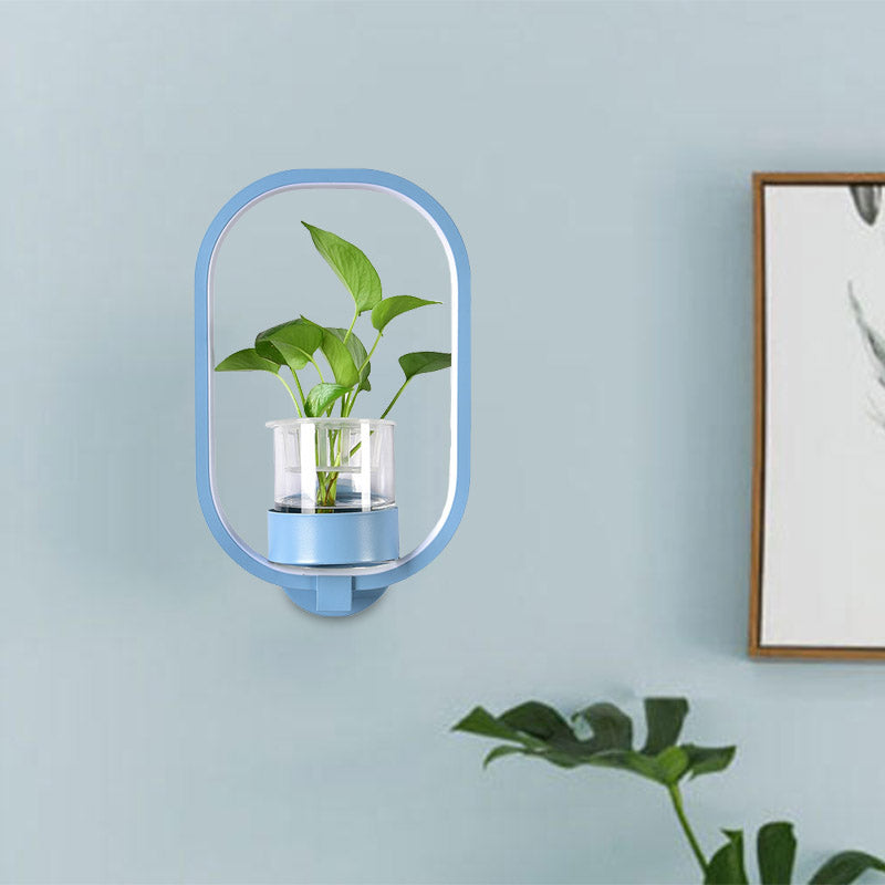 Frendorf | Ovaler Metall Wandleuchte Industriele LED Wohnzimmer Wandleuchte in Schwarz/Grau/Weiß