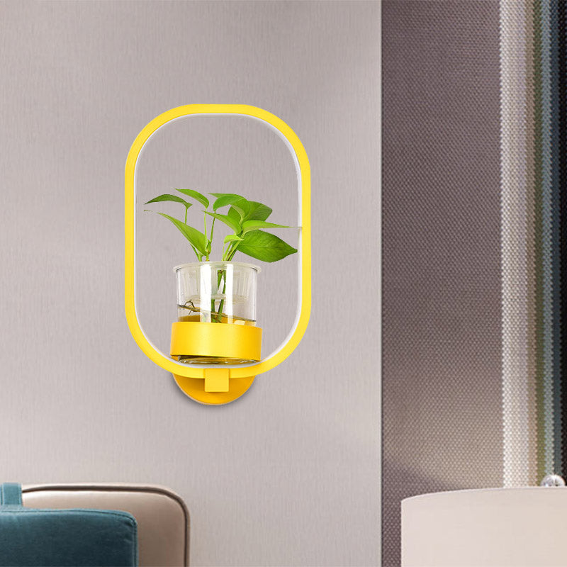 Frendorf | Ovaler Metall Wandleuchte Industriele LED Wohnzimmer Wandleuchte in Schwarz/Grau/Weiß
