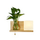 Frendorf | Minimalisme Vierkante Wandlamp Fixture 1 Hoofd Witte Glas LED Wandlamp Verlichting in Hout, Links/Rechts