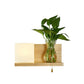 Frendorf | Minimalisme Vierkante Wandlamp Fixture 1 Hoofd Witte Glas LED Wandlamp Verlichting in Hout, Links/Rechts