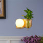 Frendorf | Ball Weiße Glas Wandlampe Industrie 1 Glühlampe Schlafzimmer LED Wandlampe Vorrichtung in Holz, Links/Rechts