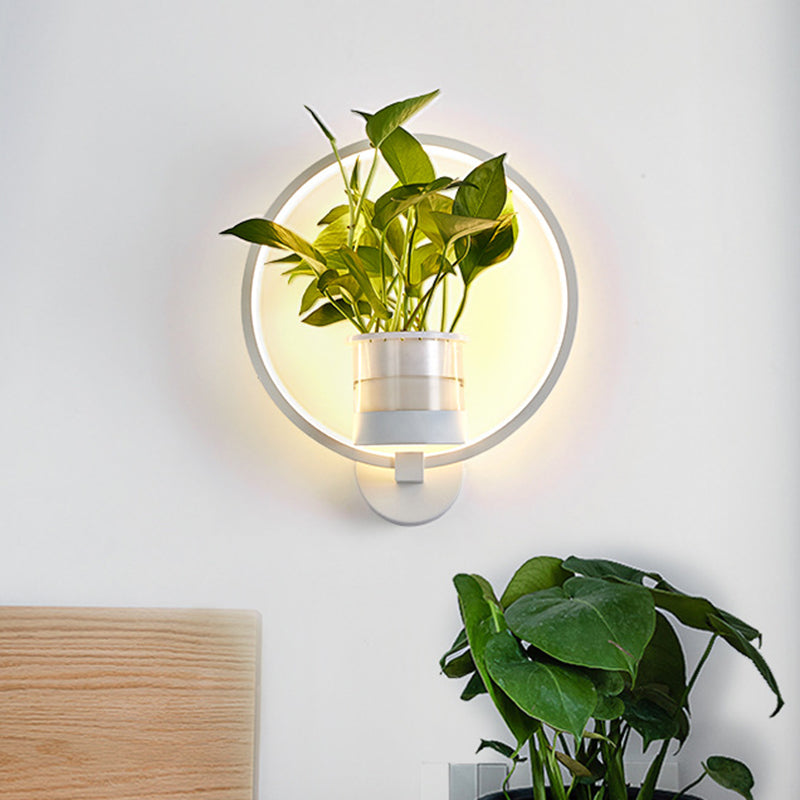 Frendorf | Ronde/Ovale Slaapkamer Wandverlichting Industriële Metaal 1 Lamp Zwart/Wit LED Wandlamp Wandlamp in Warm/Wit/3 Kleur Licht