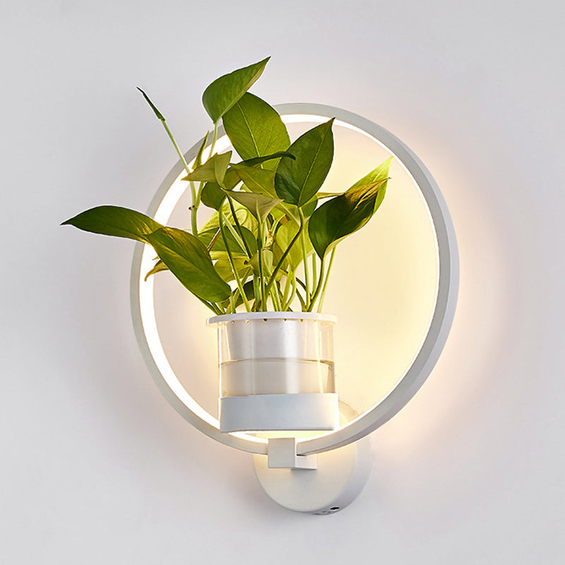 Frendorf | Ronde/Ovale Slaapkamer Wandverlichting Industriële Metaal 1 Lamp Zwart/Wit LED Wandlamp Wandlamp in Warm/Wit/3 Kleur Licht