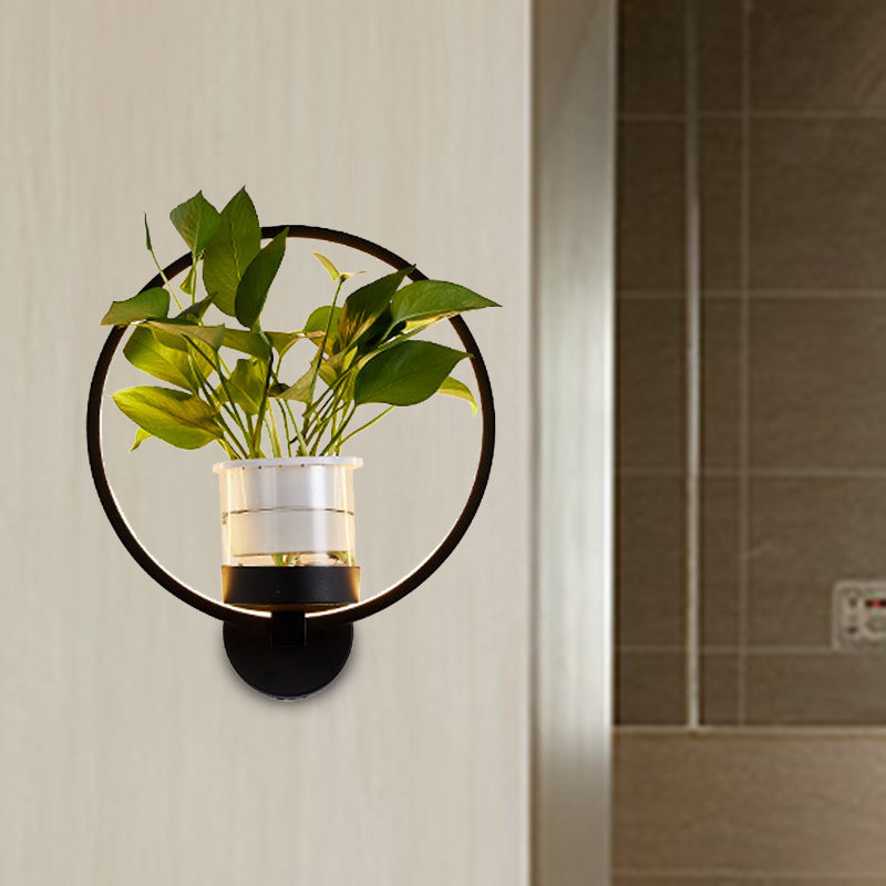 Frendorf | Ronde/Ovale Slaapkamer Wandverlichting Industriële Metaal 1 Lamp Zwart/Wit LED Wandlamp Wandlamp in Warm/Wit/3 Kleur Licht