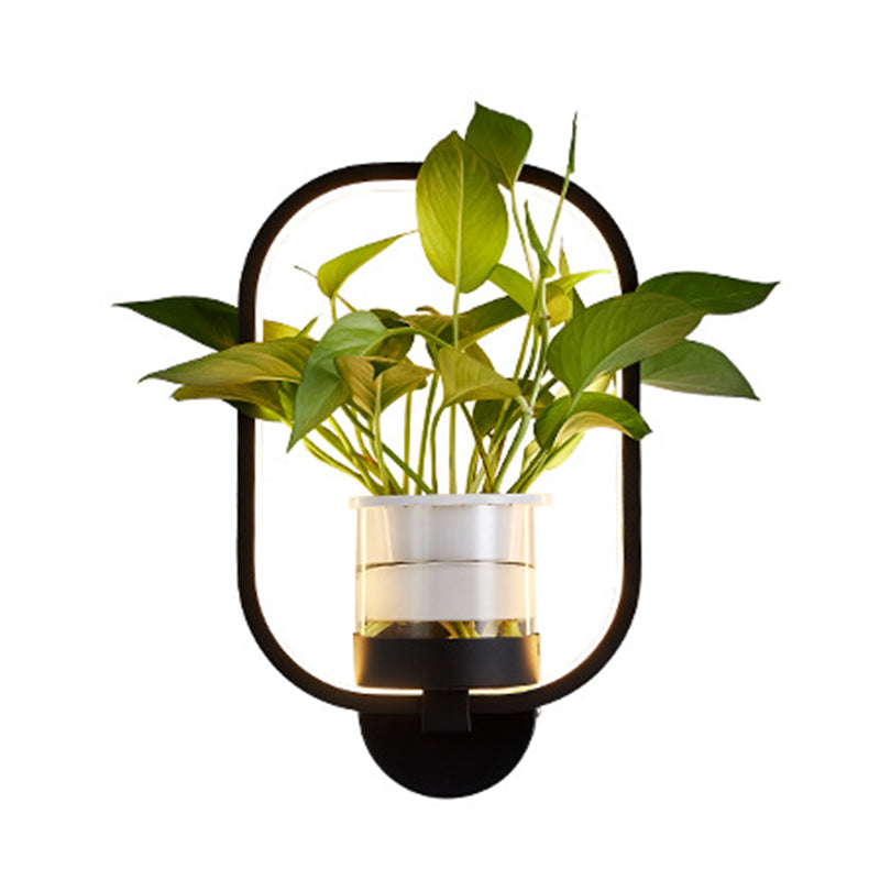 Frendorf | Ronde/Ovale Slaapkamer Wandverlichting Industriële Metaal 1 Lamp Zwart/Wit LED Wandlamp Wandlamp in Warm/Wit/3 Kleur Licht