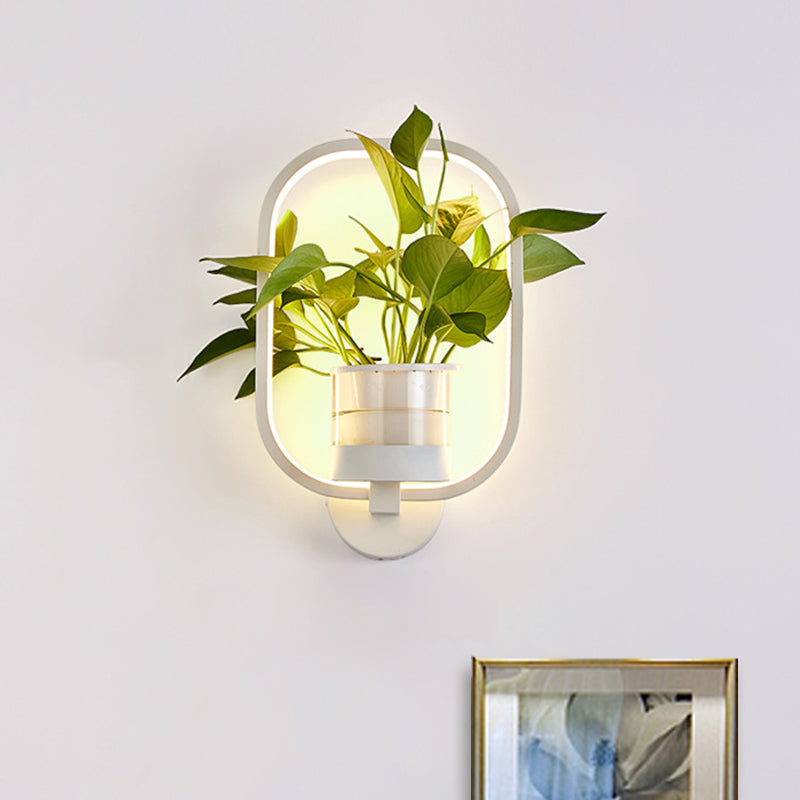 Frendorf | Ronde/Ovale Slaapkamer Wandverlichting Industriële Metaal 1 Lamp Zwart/Wit LED Wandlamp Wandlamp in Warm/Wit/3 Kleur Licht