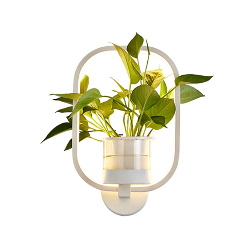 Frendorf | Ronde/Ovale Slaapkamer Wandverlichting Industriële Metaal 1 Lamp Zwart/Wit LED Wandlamp Wandlamp in Warm/Wit/3 Kleur Licht