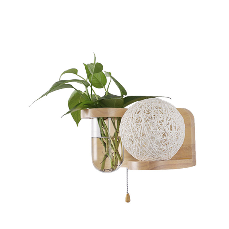 Frendorf | Minimalisme Sphere Wandlamp Sconces 1 Gloeilamp Houten LED Wandgemonteerde Verlichting in Wit/Roze/Geel, Links/Rechts